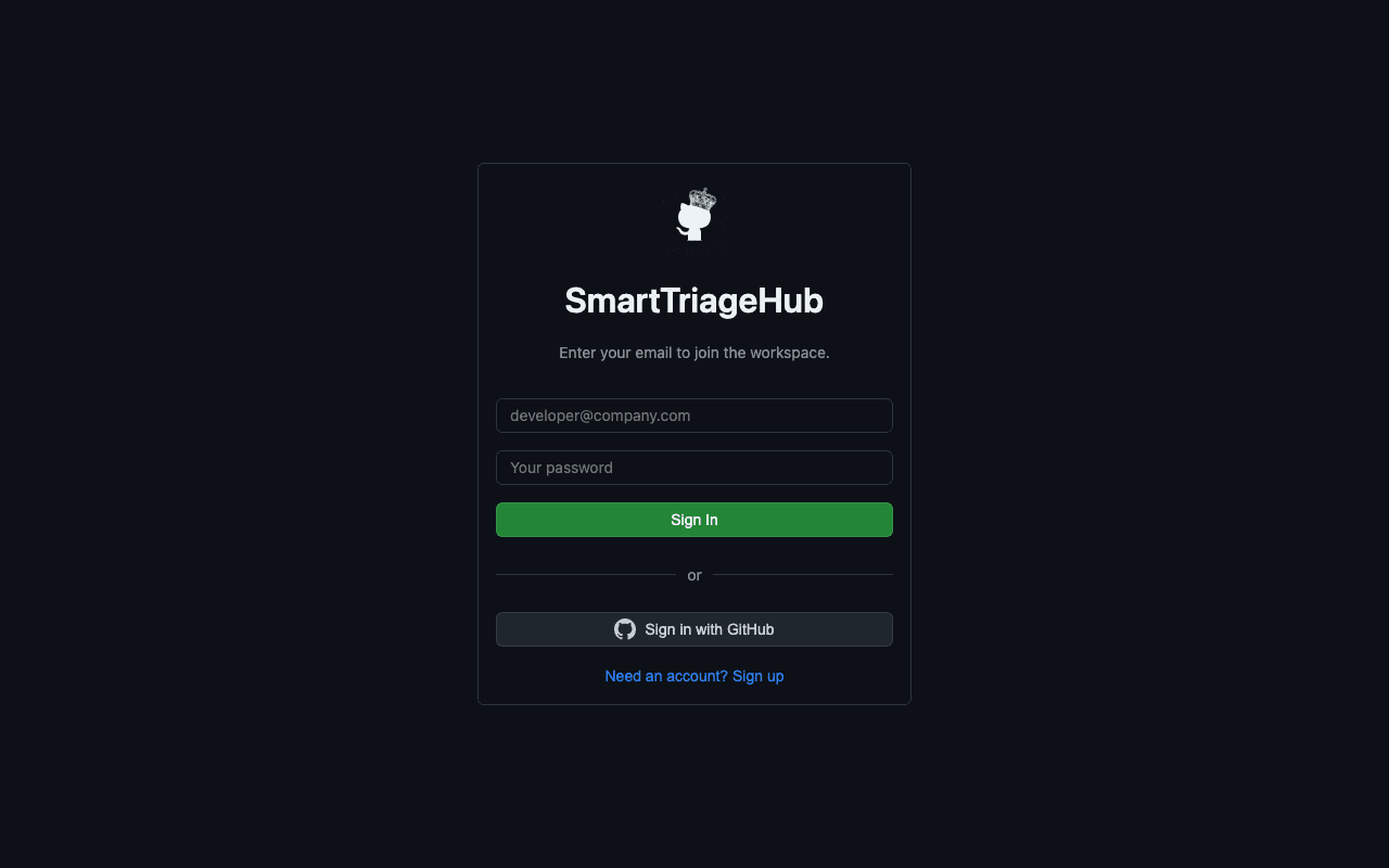 Smart Triage Hub sign-in